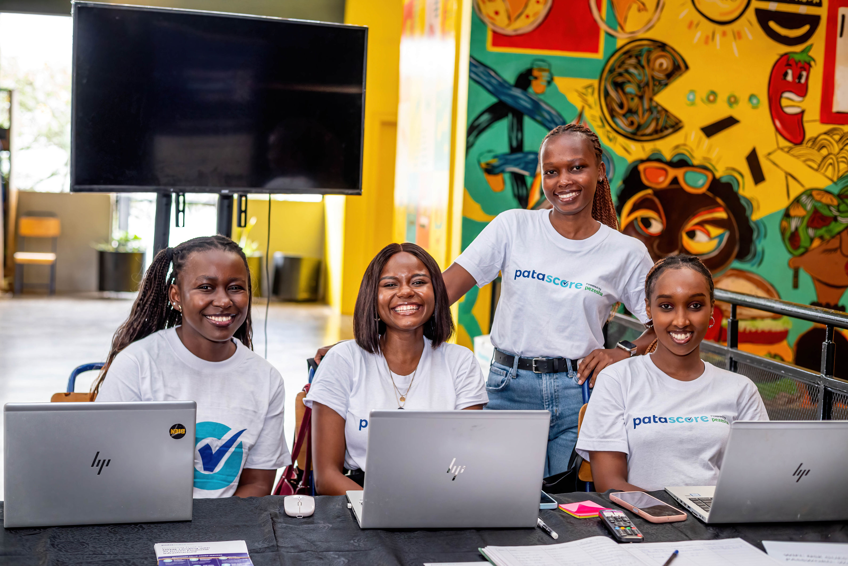 Patascore team members at an event